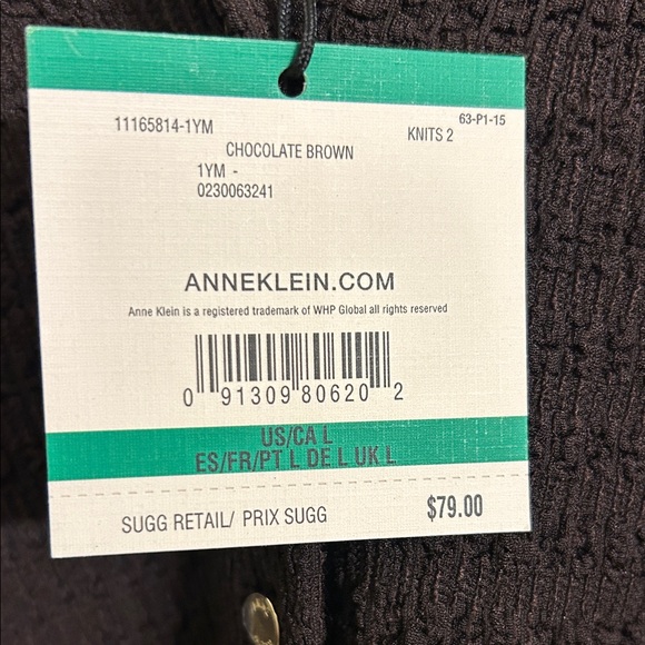 Anne Klein Dark Brown Textured Blouse - Picture 6 of 6